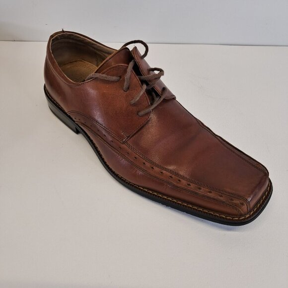 Stacy Adams Dayton Square Toe Lace Up Brown Shoes Size 10 - Picture 10 of 16